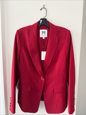 Milly Red Single-Button Blazer